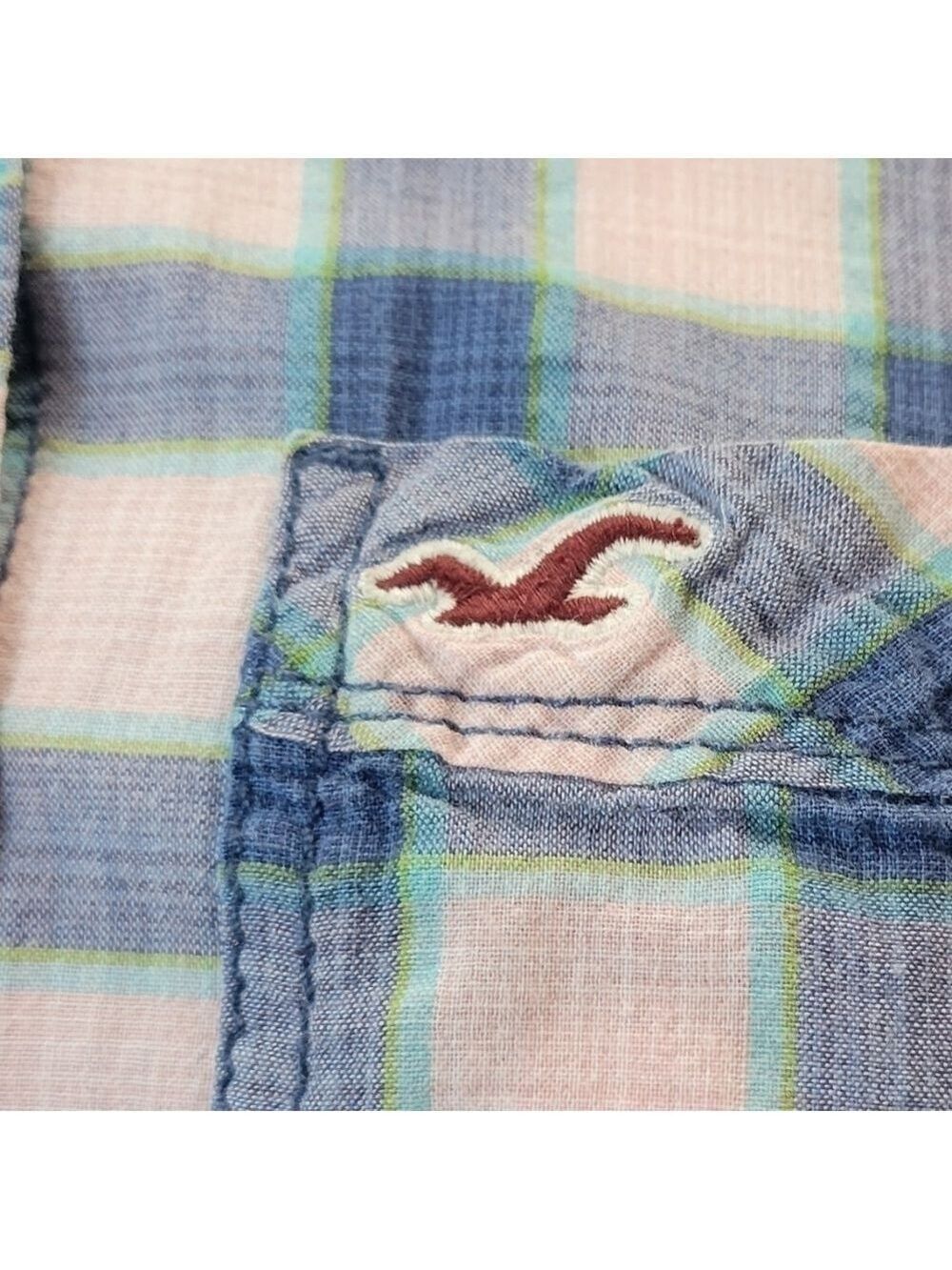 Hollister Plaid Button Up Long Sleeve Top Small - Picture 4 of 5